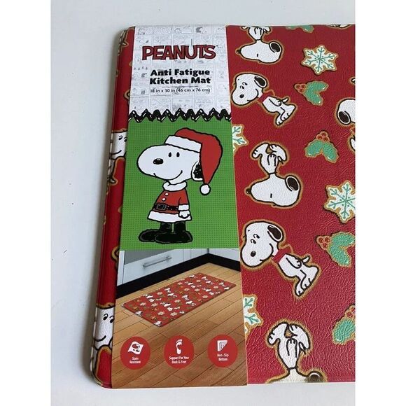Peanuts Snoopy Woodstock Christmas Cookies Anti Fatigue Kitchen Mat 18 X 30” NEW - Picture 5 of 13
